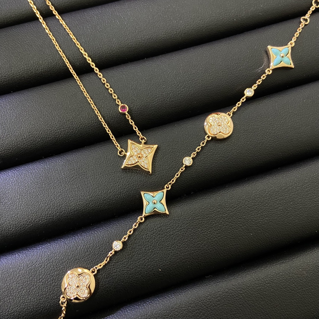 Louis Vuitton Diamond Sun Blue Amazonite Star Bracelet - Best Replica Jewelry™