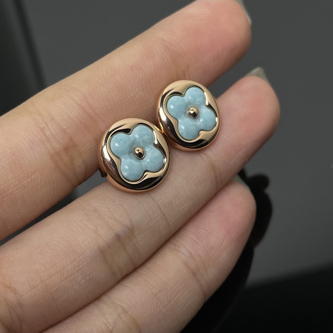 Louis Vuitton Blue Amazonite Stud Earrings - Best Replica Jewelry™