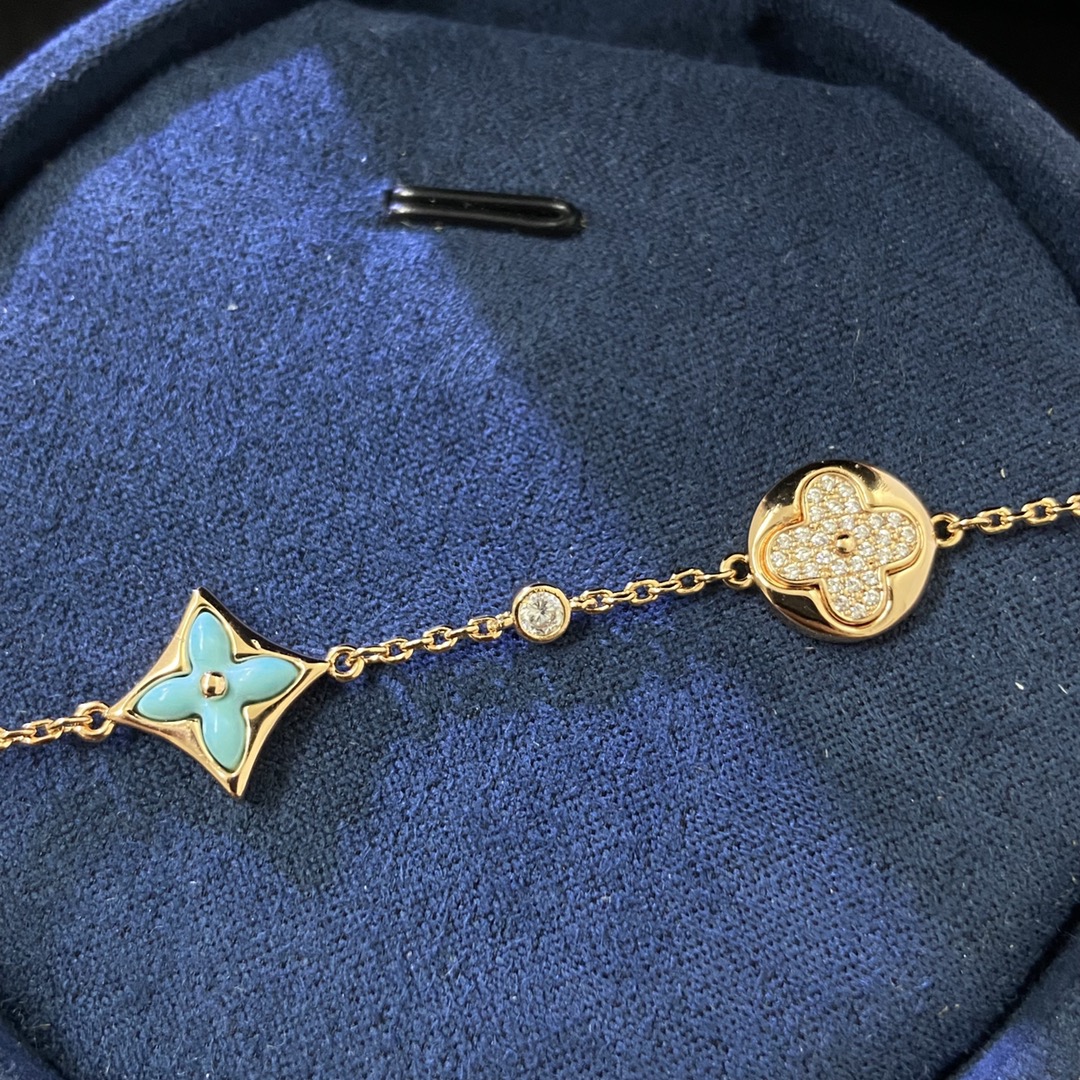 Louis Vuitton Diamond Sun Blue Amazonite Star Bracelet - Best Replica Jewelry™