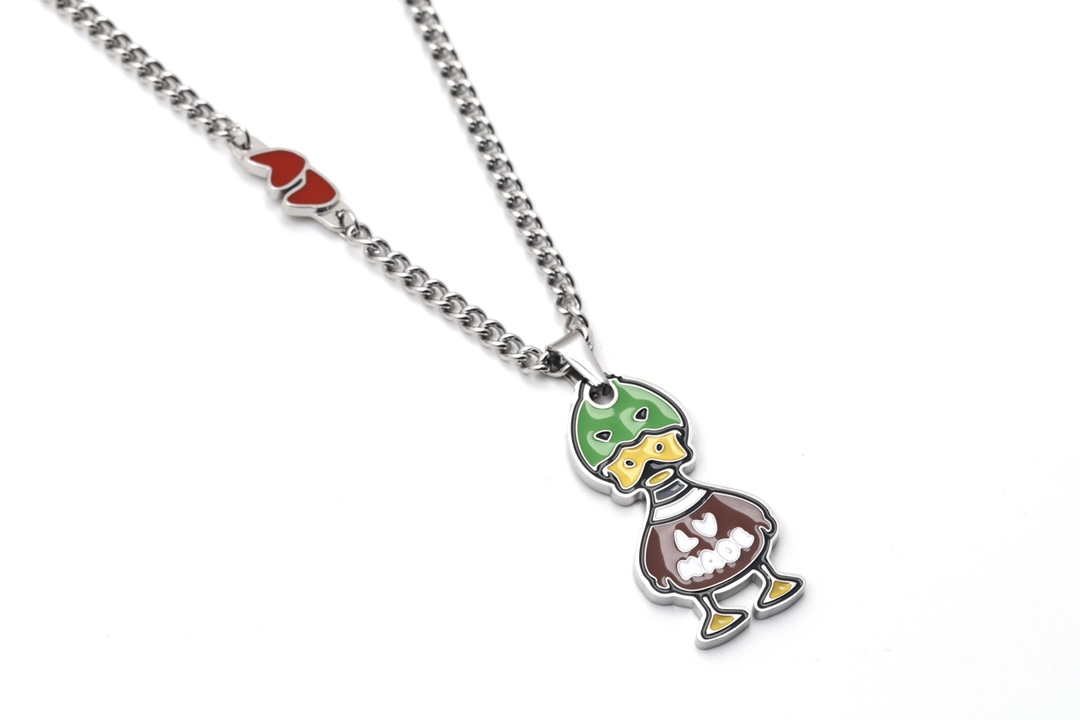 Louis Vuitton x Nigo Duck Pendant Necklace Silver - Best Replica Jewelry™