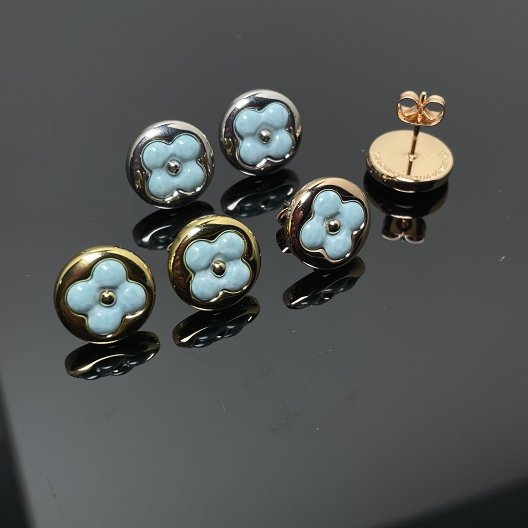 Louis Vuitton Blue Amazonite Stud Earrings - Best Replica Jewelry™