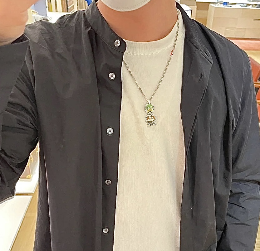 Louis Vuitton x Nigo Duck Pendant Necklace Silver - Best Replica Jewelry™