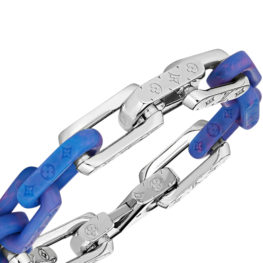 Louis Vuitton Blue Color Rendering Men's Monogram Bracelet - Best Replica Jewelry™