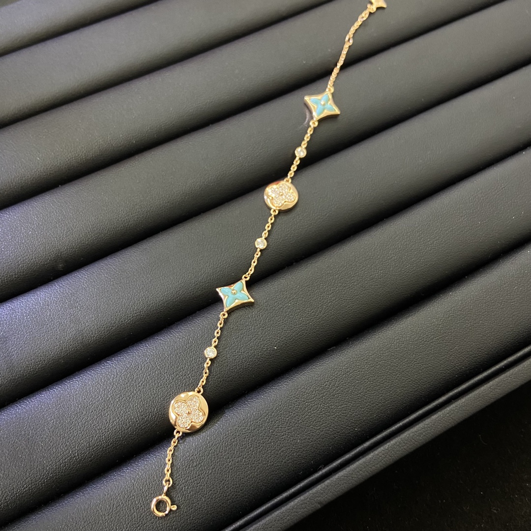 Louis Vuitton Diamond Sun Blue Amazonite Star Bracelet - Best Replica Jewelry™