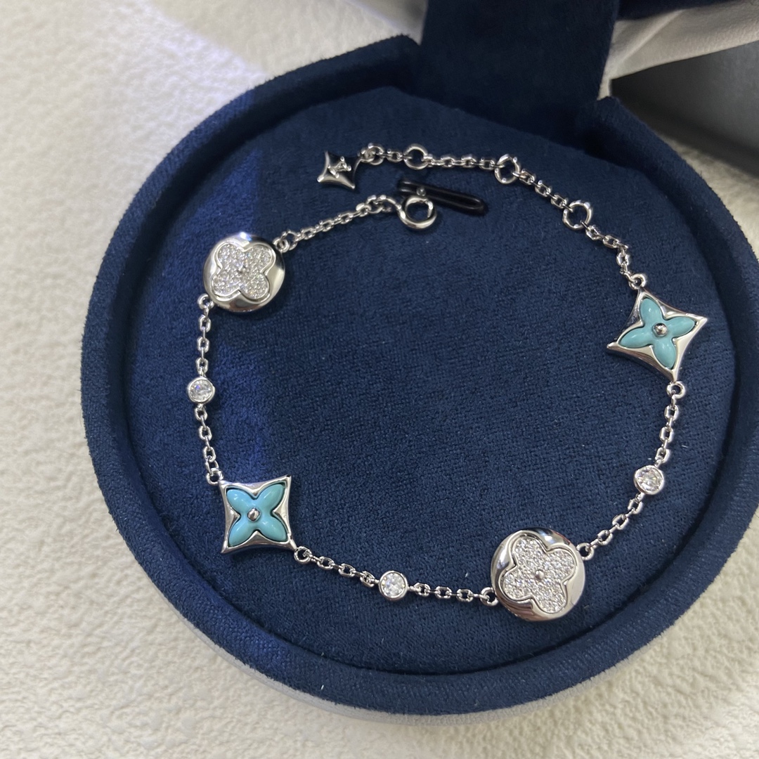 Louis Vuitton Diamond Sun Blue Amazonite Star Bracelet - Best Replica Jewelry™