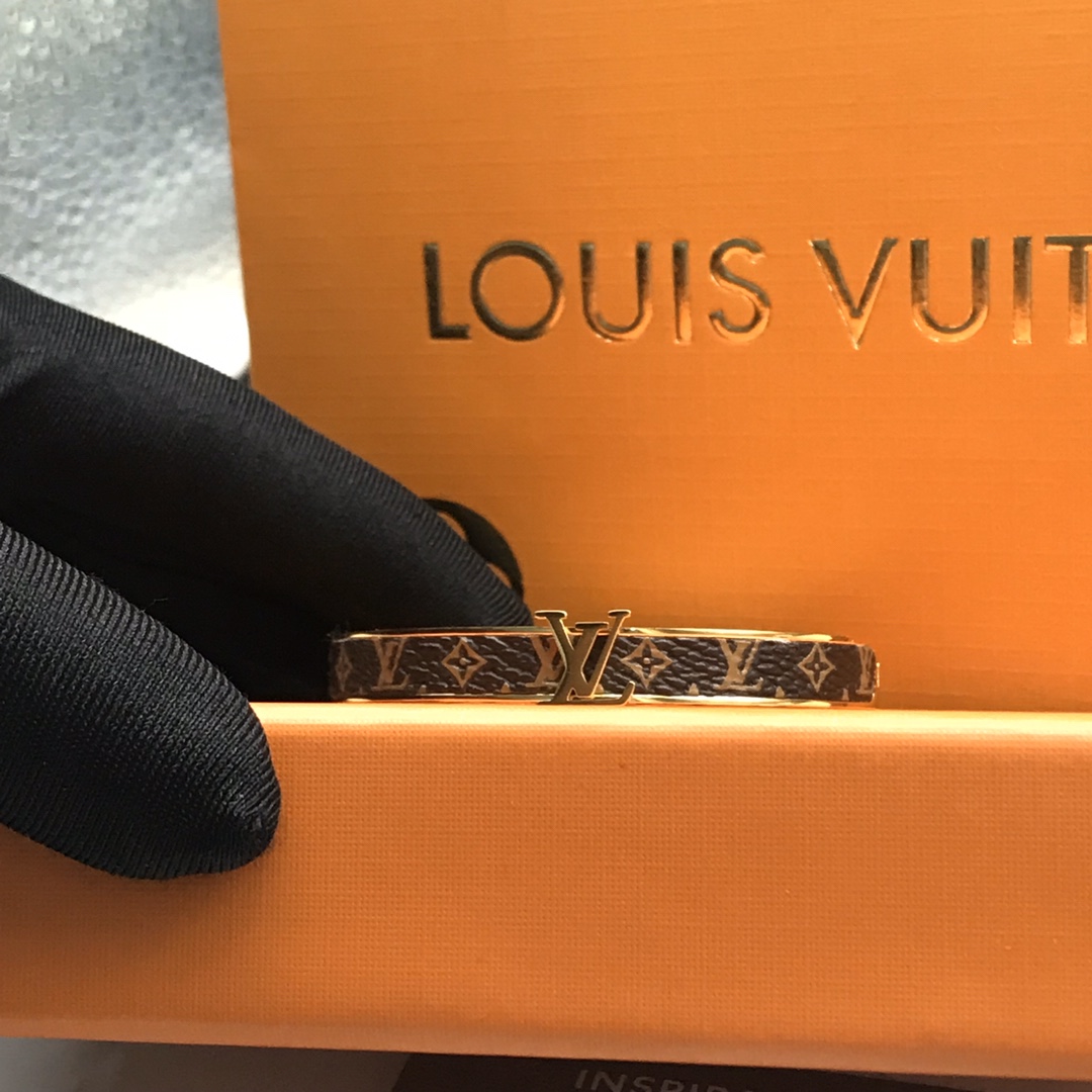 Louis Vuitton LV Monogram Leather Bangle Couple Bracelet - Best Replica Jewelry™