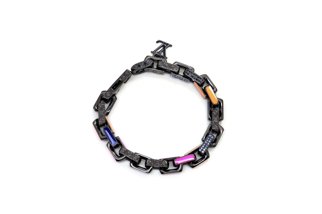 Louis Vuitton Black Gold Monogram Bracelet - Best Replica Jewelry™