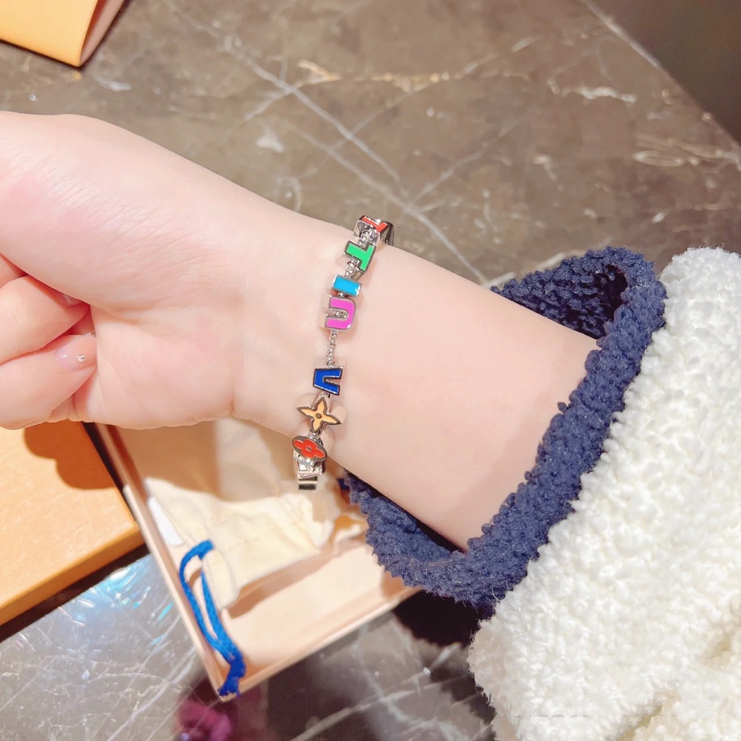 Louis Vuitton Candy Color Enamel Monogram Bracelet - Best Replica Jewelry™