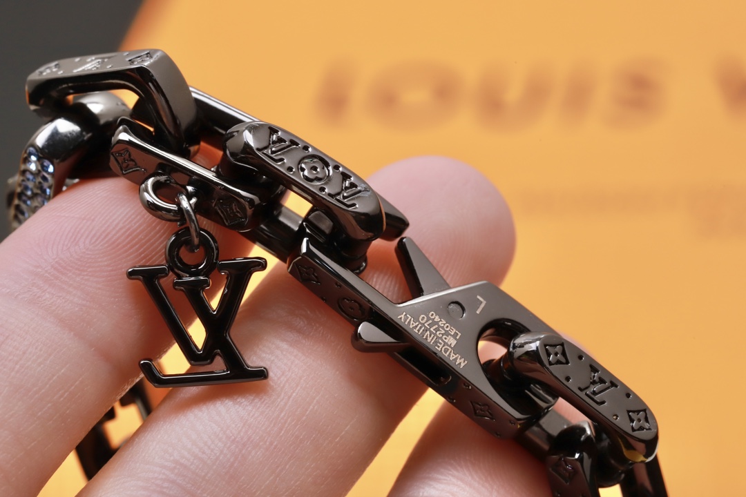 Louis Vuitton Black Gold Monogram Bracelet - Best Replica Jewelry™