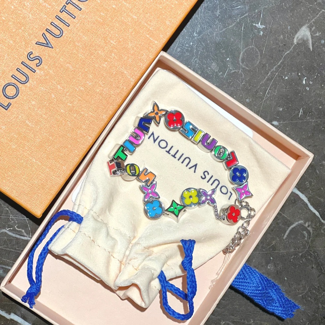 Louis Vuitton Candy Color Enamel Monogram Bracelet - Best Replica Jewelry™