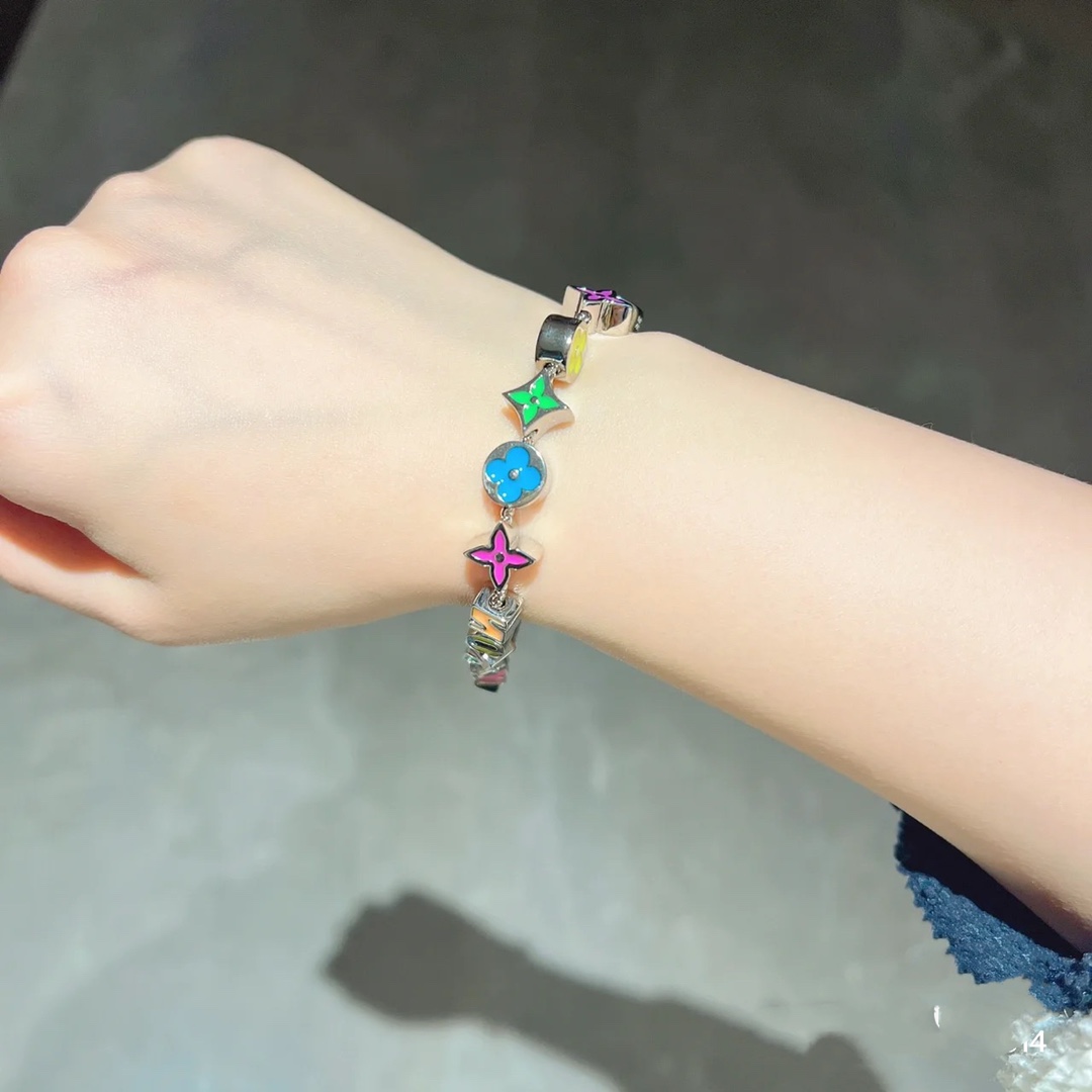 Louis Vuitton Candy Color Enamel Monogram Bracelet - Best Replica Jewelry™