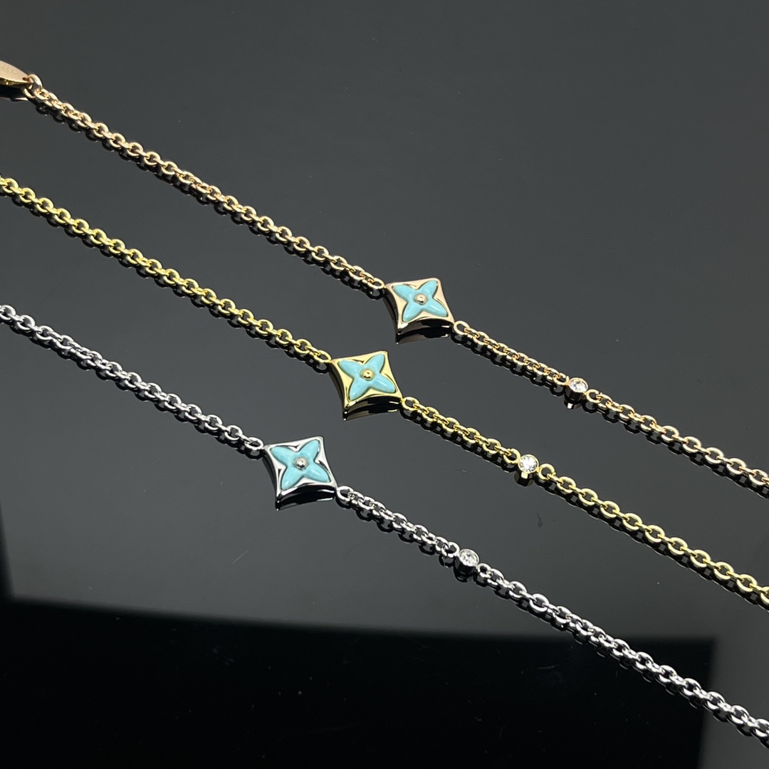 Louis Vuitton Blue Amazonite 1 Motif BB Star Bracelet - Best Replica Jewelry™