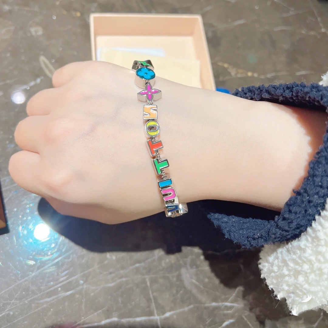 Louis Vuitton Candy Color Enamel Monogram Bracelet - Best Replica Jewelry™