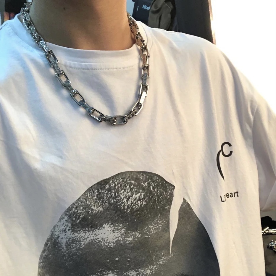 Louis Vuitton Monogram Men's Silver Necklace - Best Replica Jewelry™