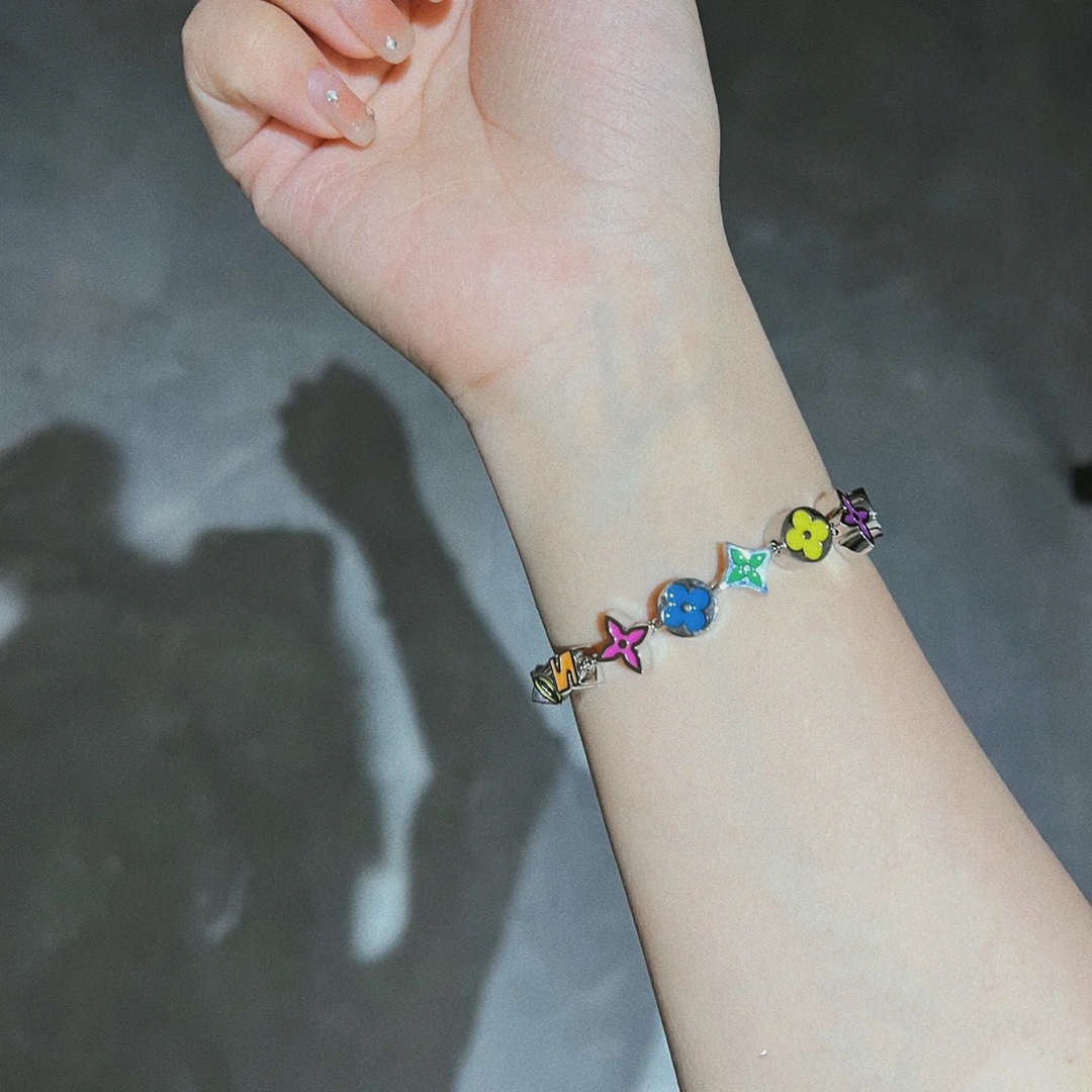 Louis Vuitton Candy Color Enamel Monogram Bracelet - Best Replica Jewelry™