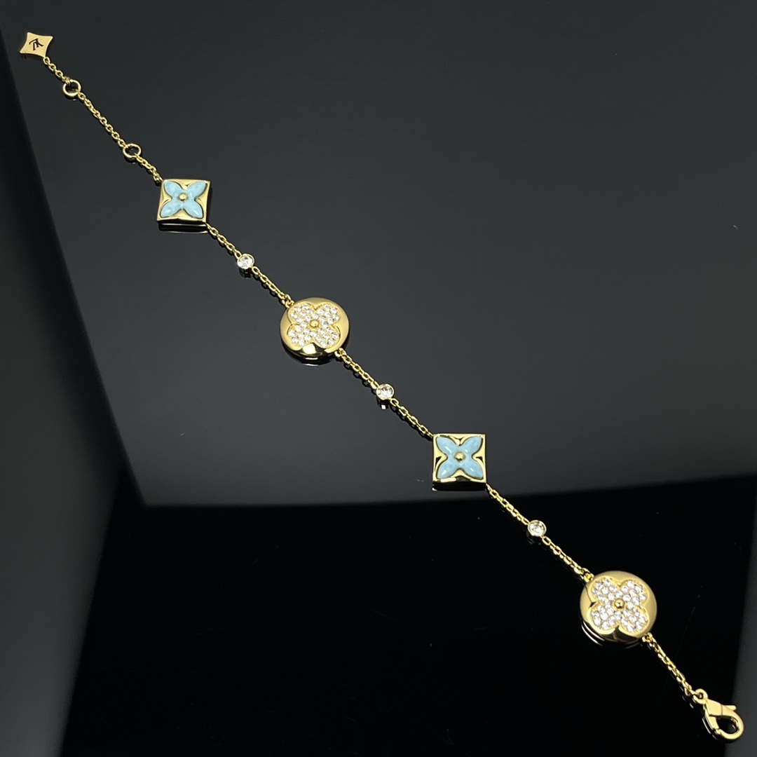 Louis Vuitton Diamond Sun Blue Amazonite Star Bracelet - Best Replica Jewelry™