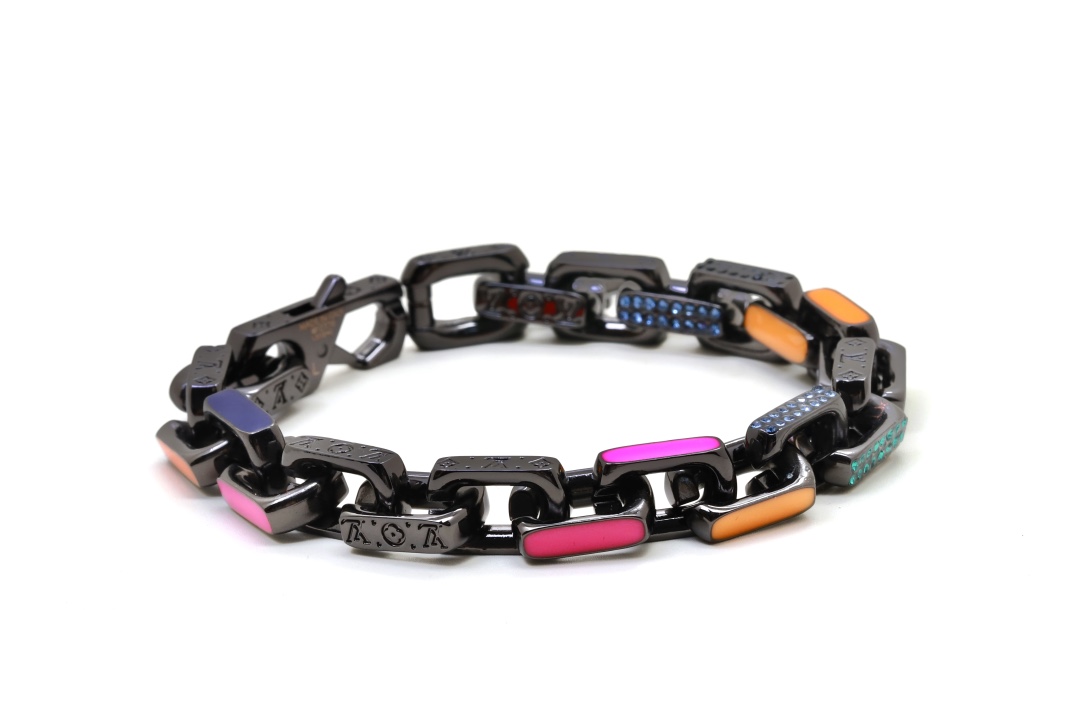 Louis Vuitton Black Gold Monogram Bracelet - Best Replica Jewelry™