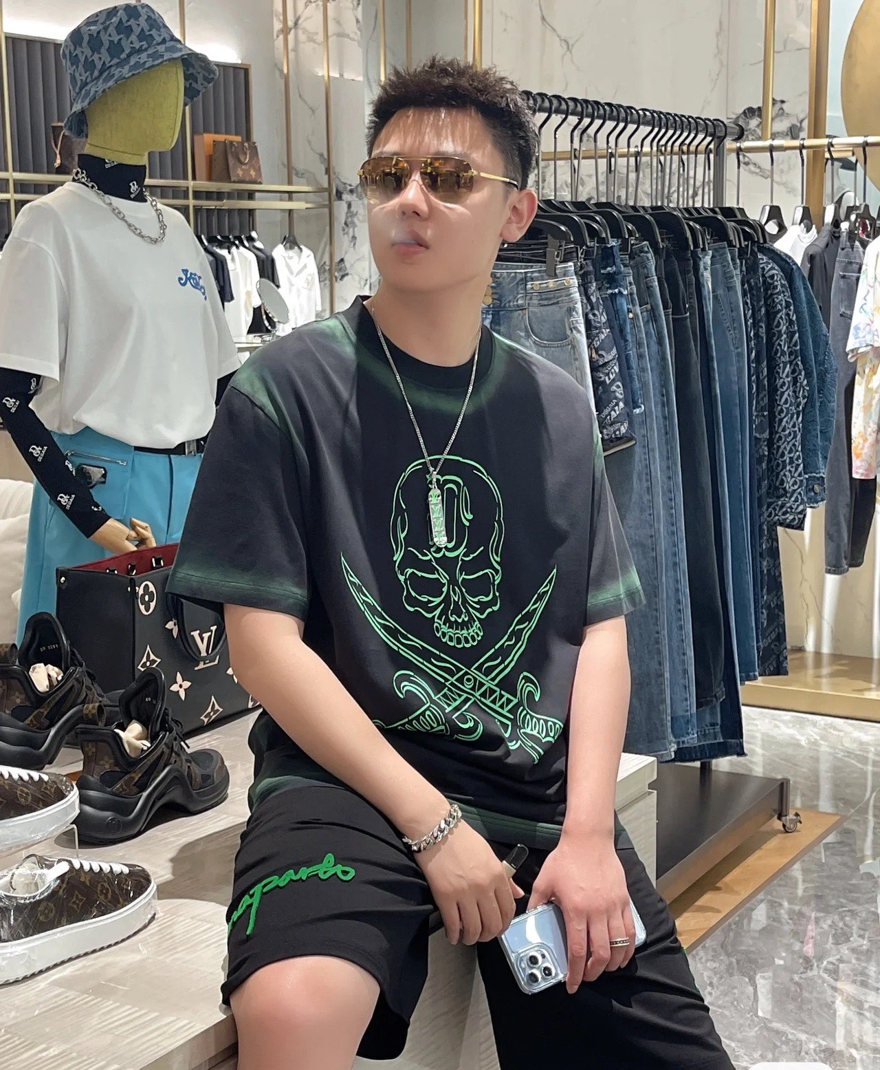 Louis Vuitton LV Skateboard Pendant Necklace - Best Replica Jewelry™