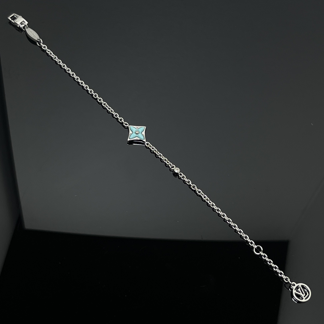 Louis Vuitton Blue Amazonite 1 Motif BB Star Bracelet - Best Replica Jewelry™