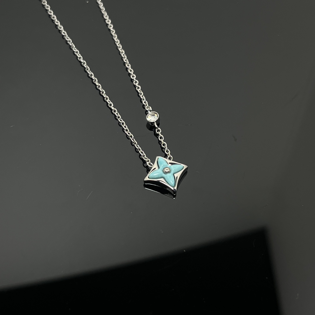 Louis Vuitton Blue Amazonite BB Star Pendant Necklace - Best Replica Jewelry™