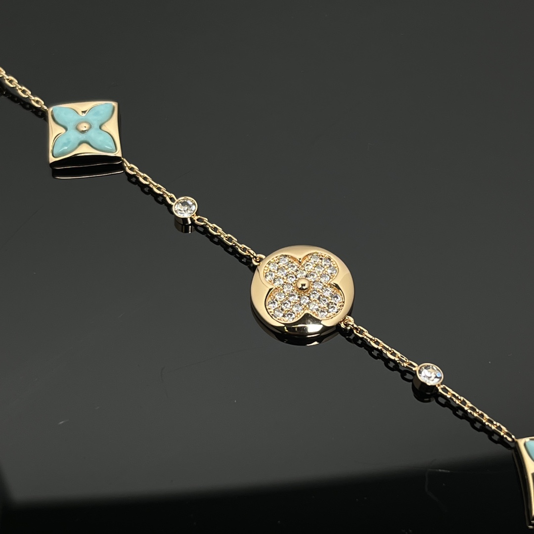 Louis Vuitton Diamond Sun Blue Amazonite Star Bracelet - Best Replica Jewelry™
