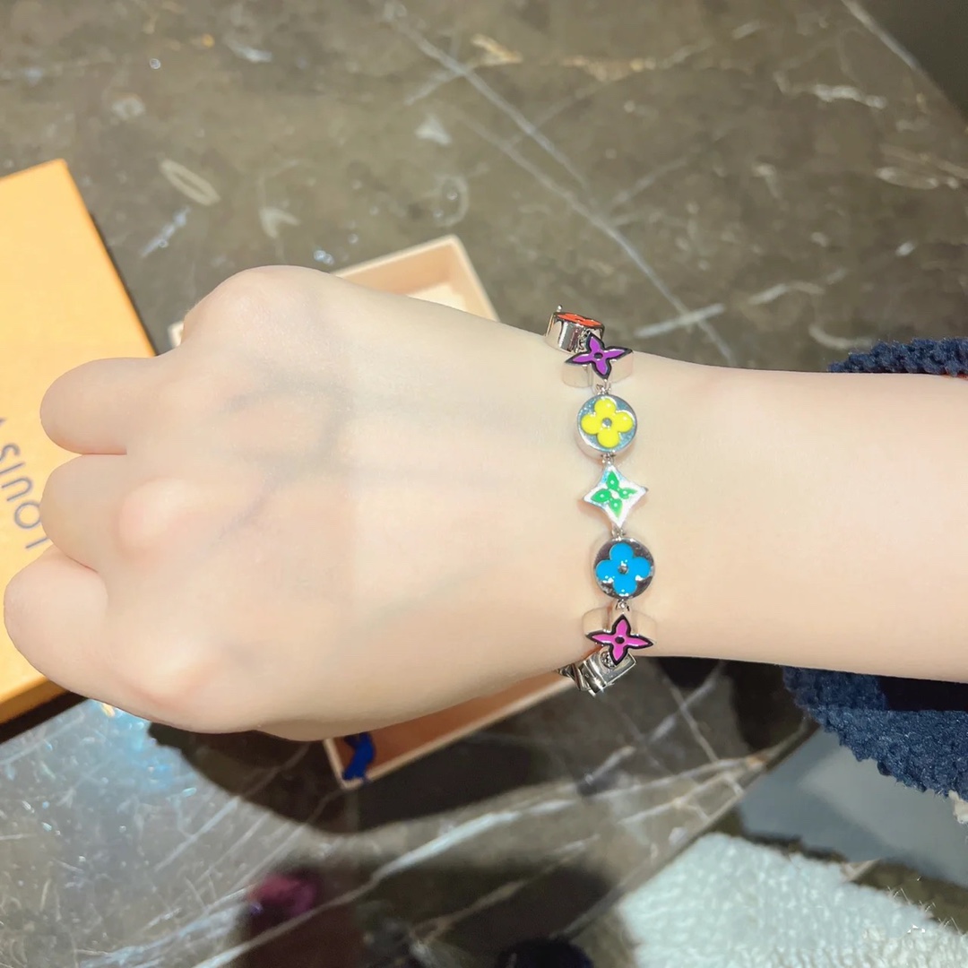 Louis Vuitton Candy Color Enamel Monogram Bracelet - Best Replica Jewelry™