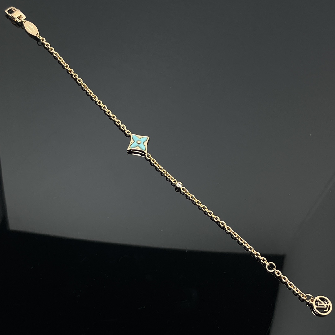 Louis Vuitton Blue Amazonite 1 Motif BB Star Bracelet - Best Replica Jewelry™