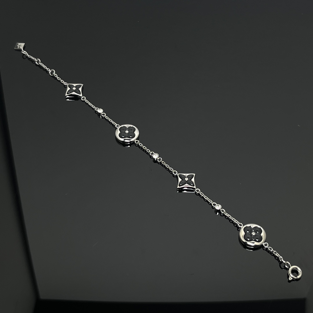 Louis Vuitton Black BB Star Sun Blossom 4 Motifs Bracelet - Best Replica Jewelry™