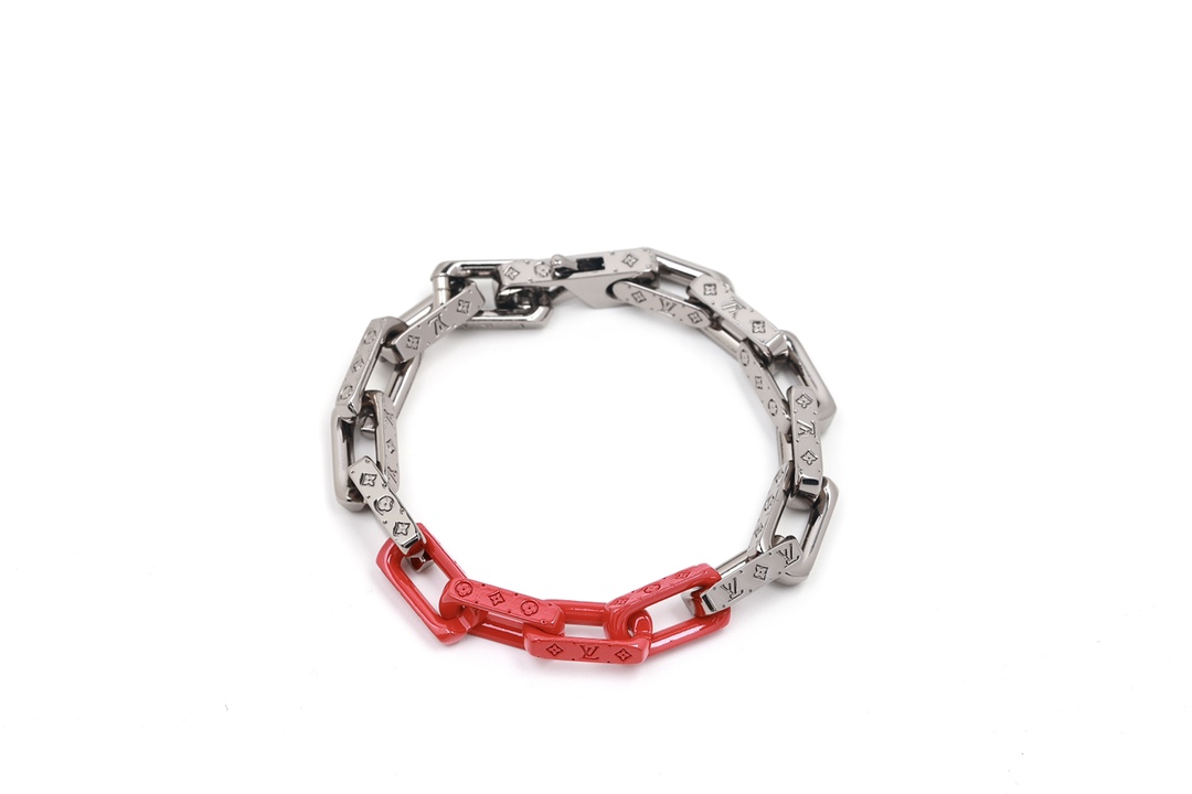 Louis Vuitton Orange Silver Monogram Bracelet - Best Replica Jewelry™