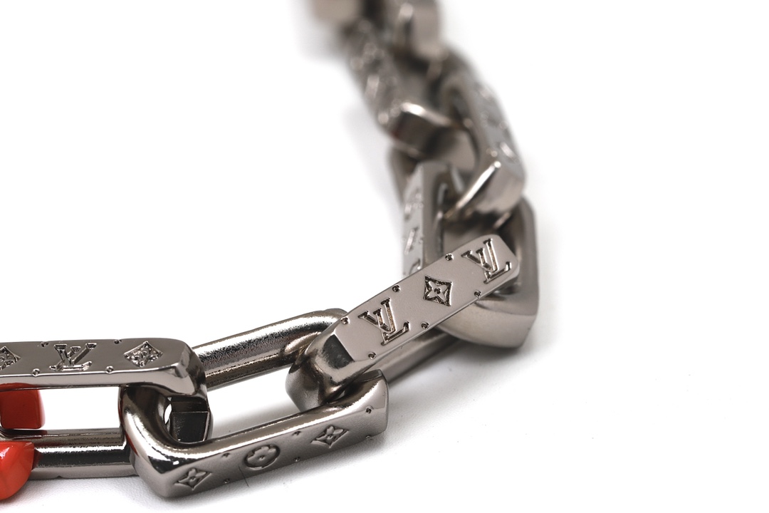 Louis Vuitton Orange Silver Monogram Bracelet - Best Replica Jewelry™