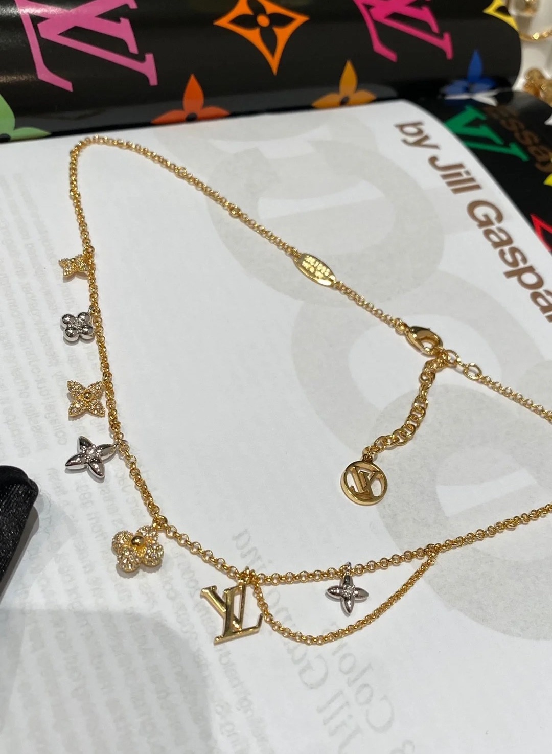 Louis Vuitton Mixed Metal Color Charms Necklace - Best Replica Jewelry™