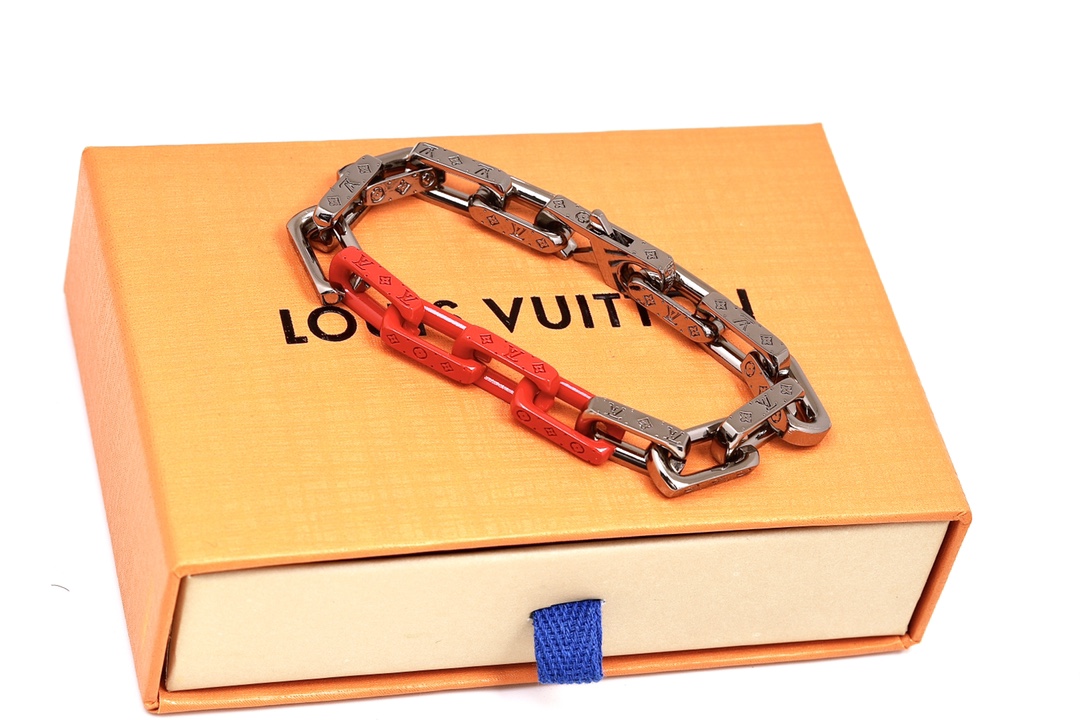 Louis Vuitton Orange Silver Monogram Bracelet - Best Replica Jewelry™