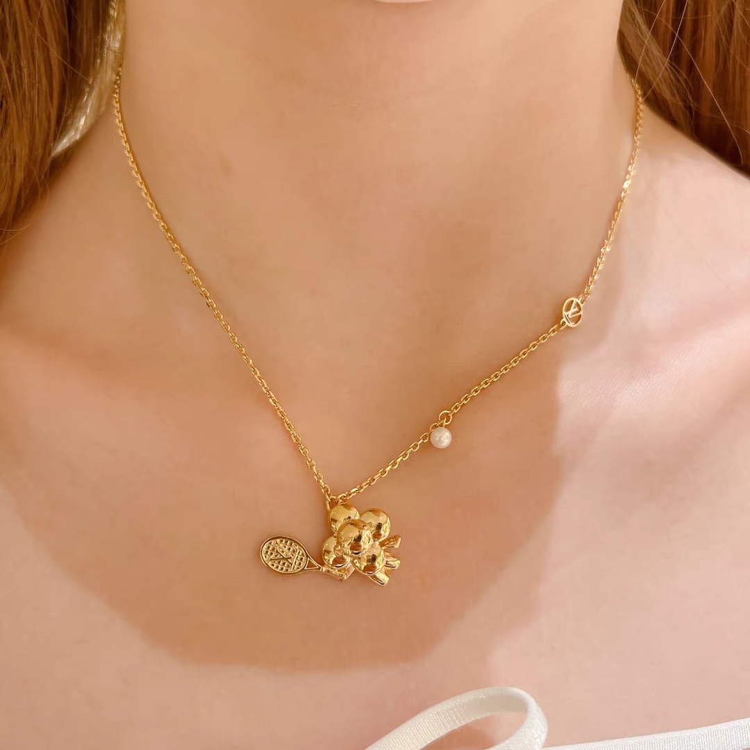 Louis Vuitton Tennis Racket Vivienne Pendant Necklace - Best Replica Jewelry™