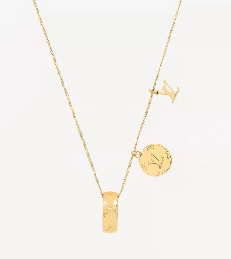Louis Vuitton Three Pendents Monogram Necklace - Best Replica Jewelry™