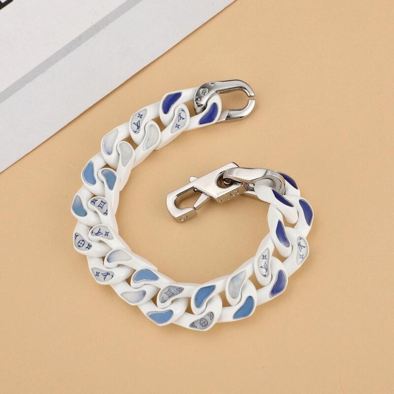 Louis Vuitton Blue Sky and White Clouds Monogram Bracelet Necklace - Best Replica Jewelry™