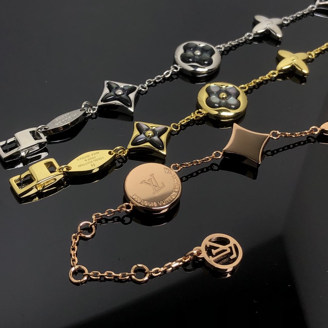 Louis Vuitton 5 Motifs Gray Mother of Pearl Bracelet - Best Replica Jewelry™