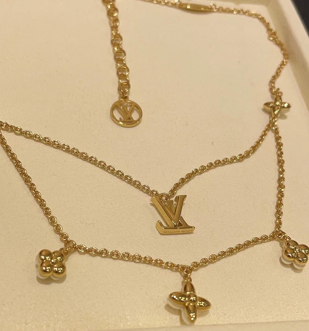 Louis Vuitton Layered Floragram Necklace - Best Replica Jewelry™