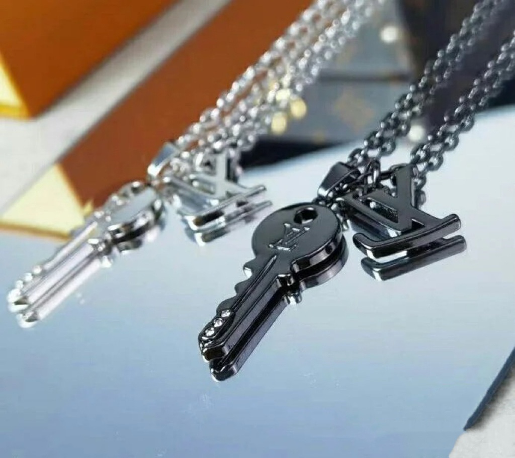 Louis Vuitton LV Monogram and Key Pendant Necklace - Best Replica Jewelry™