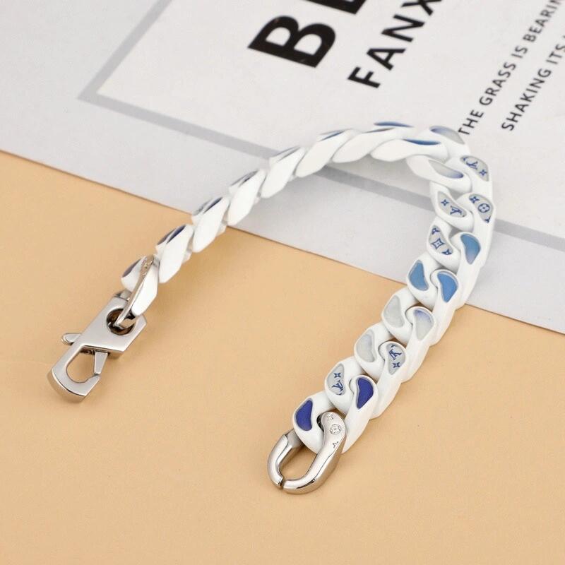 Louis Vuitton Blue Sky and White Clouds Monogram Bracelet Necklace - Best Replica Jewelry™