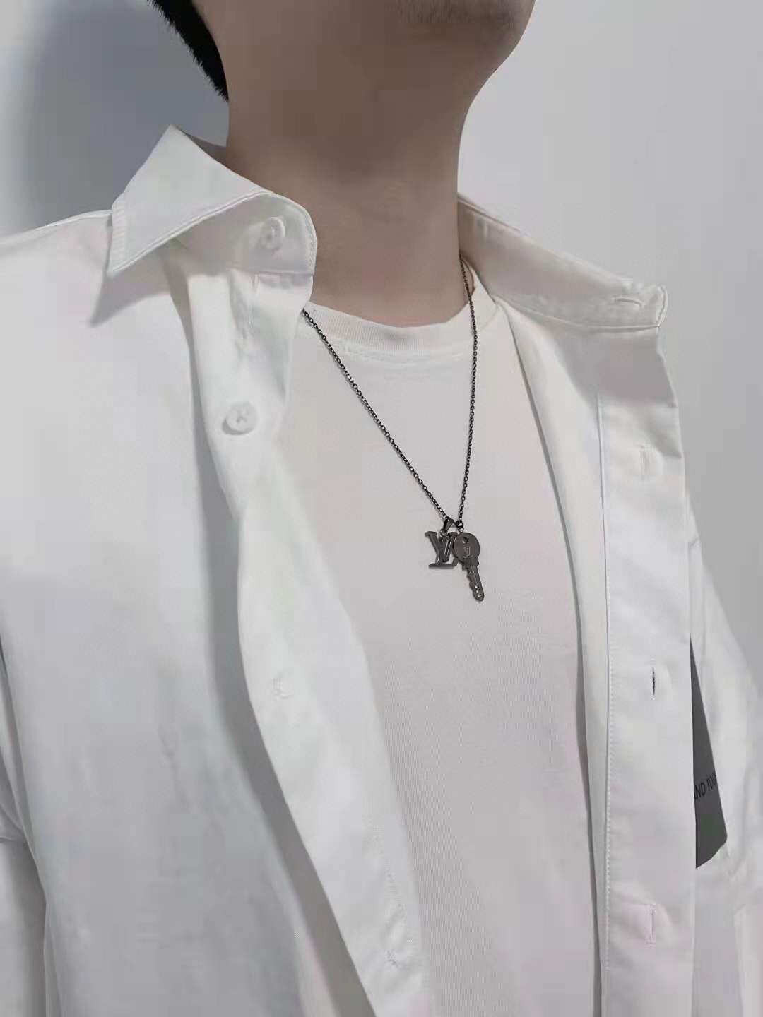 Louis Vuitton LV Monogram and Key Pendant Necklace - Best Replica Jewelry™