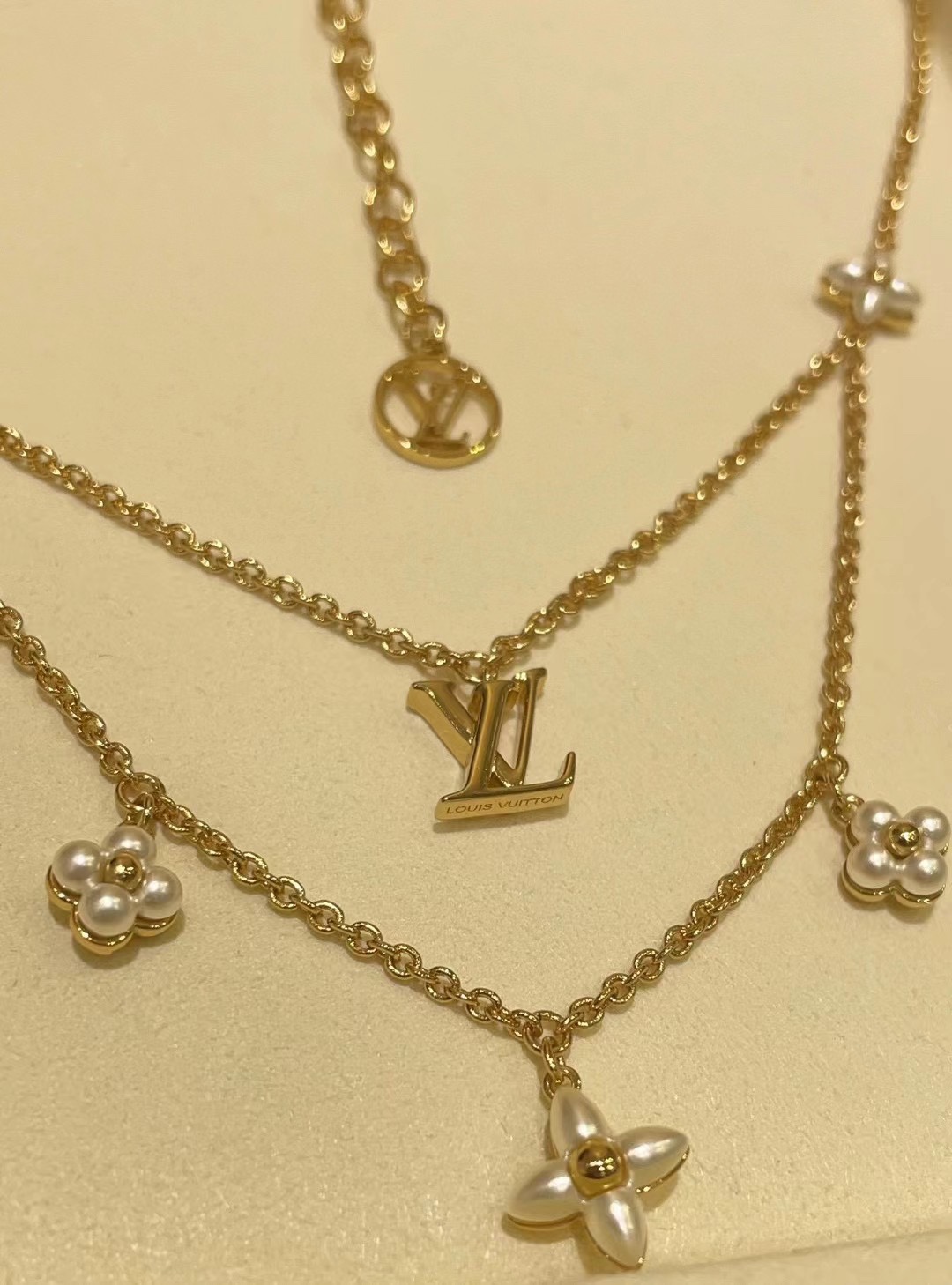 Louis Vuitton Layered Floragram Necklace - Best Replica Jewelry™