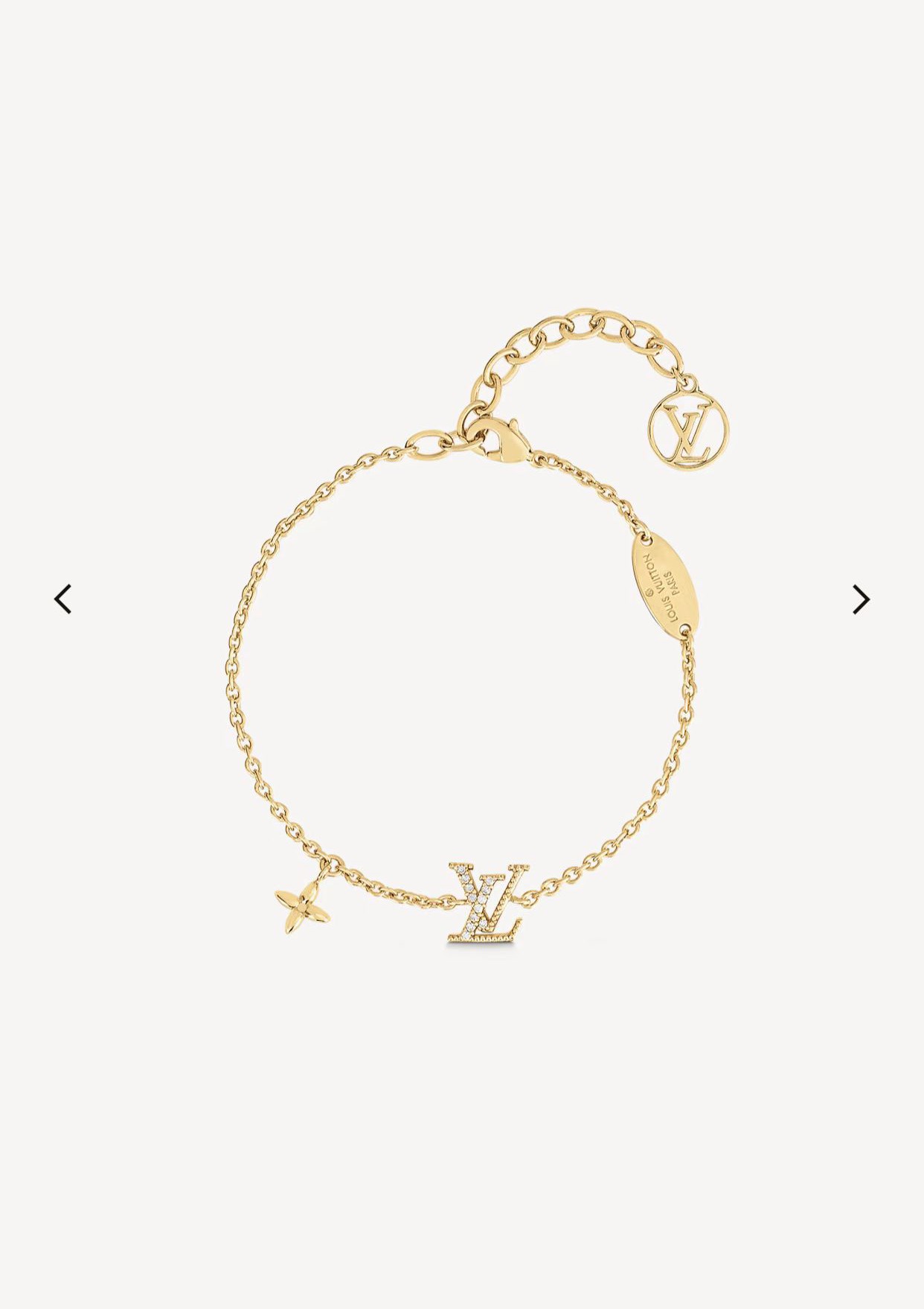 Louis Vuitton Diamond LV Letters Bracelet - Best Replica Jewelry™
