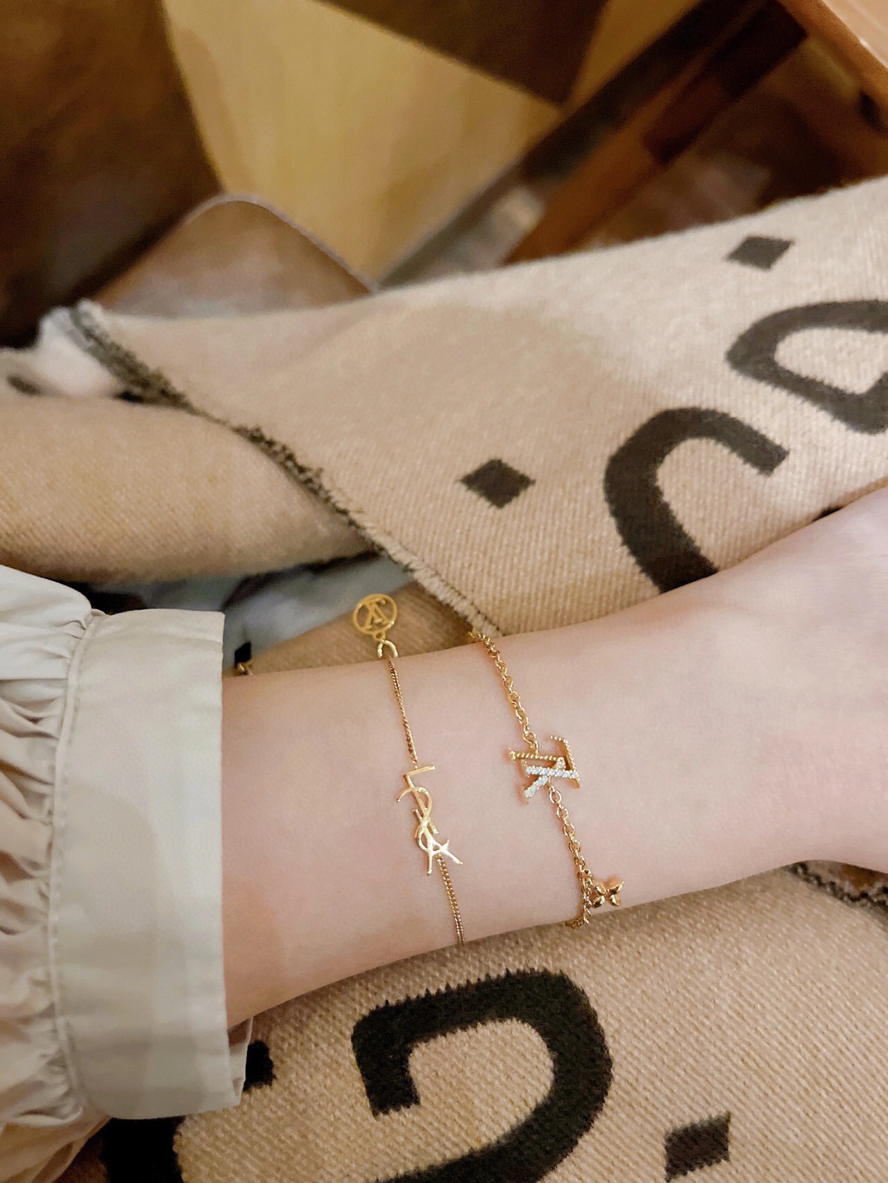 Louis Vuitton Diamond LV Letters Bracelet - Best Replica Jewelry™