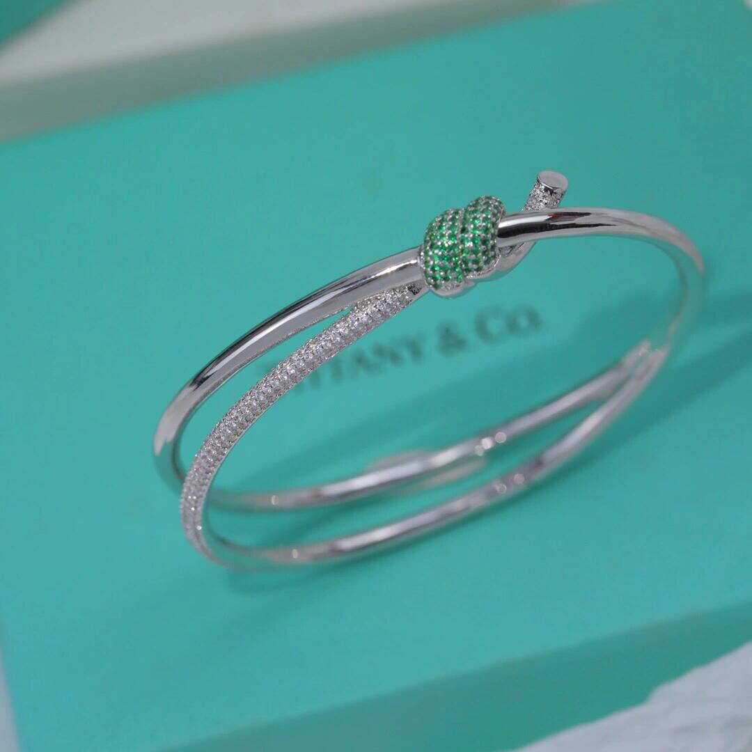 Tiffany Green Diamond Knot Bangle Bracelet - Best Replica Jewelry™