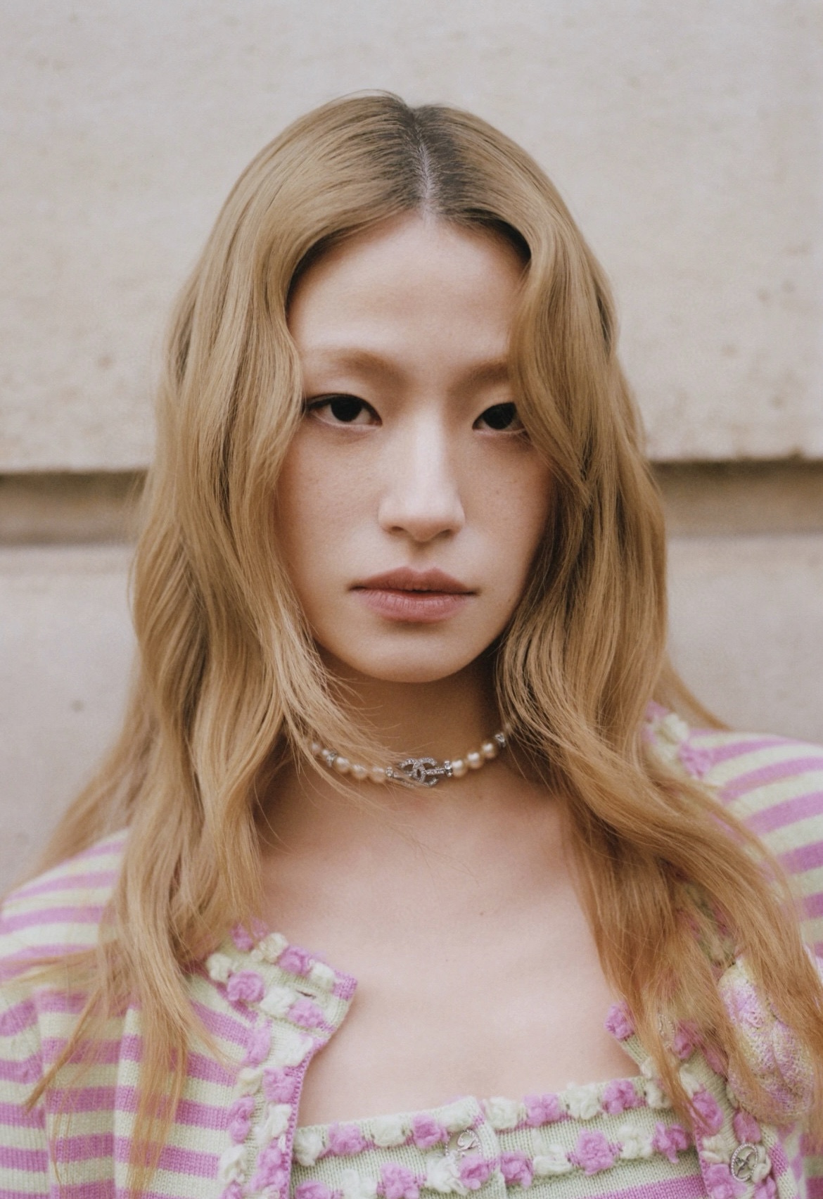 Chanel Full Diamond Paved CC Pendant Pearl Choker Necklace - Best Replica Jewelry™