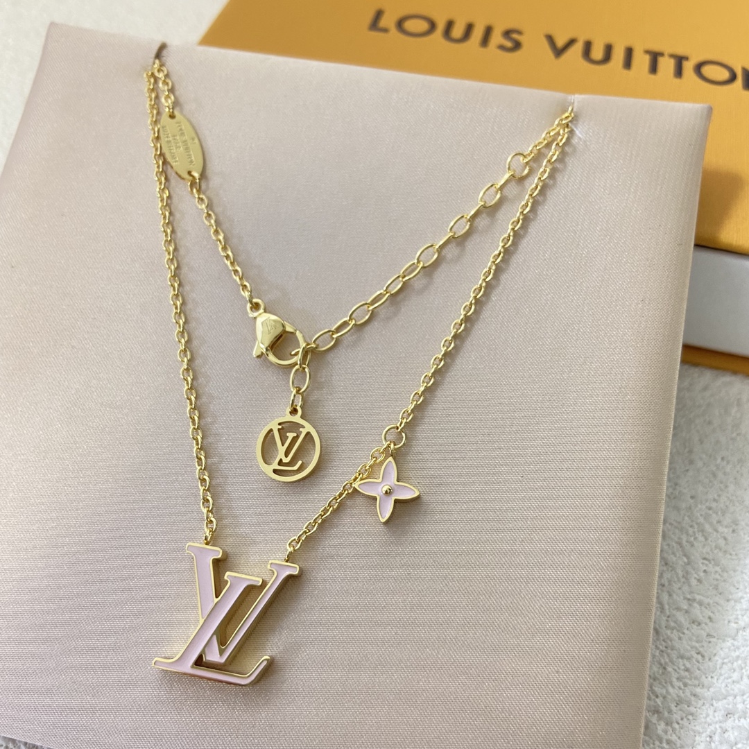 Louis Vuitton Color Enamel LV Pendant Necklace - Best Replica Jewelry™