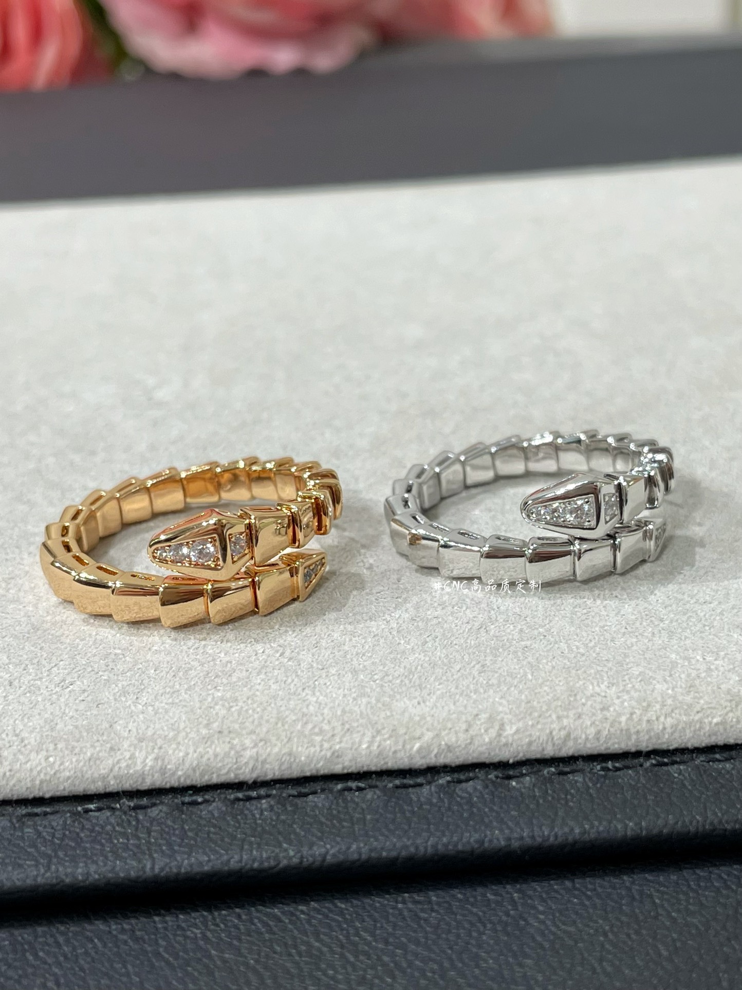 Bvlgari Diamond Head Serpenti Viper Ring - Best Replica Jewelry™