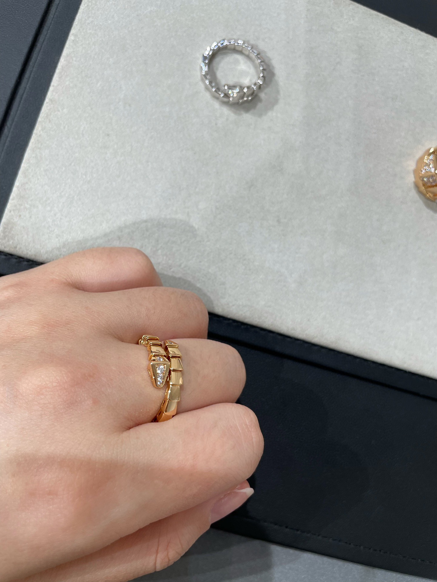 Bvlgari Diamond Head Serpenti Viper Ring - Best Replica Jewelry™