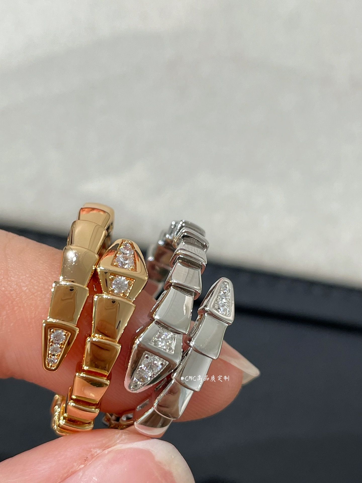 Bvlgari Diamond Head Serpenti Viper Ring - Best Replica Jewelry™