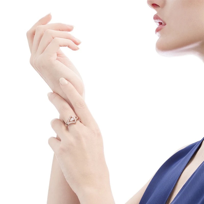Bvlgari Rose Gold Magenta Teardrop Diamond Ring - Best Replica Jewelry™
